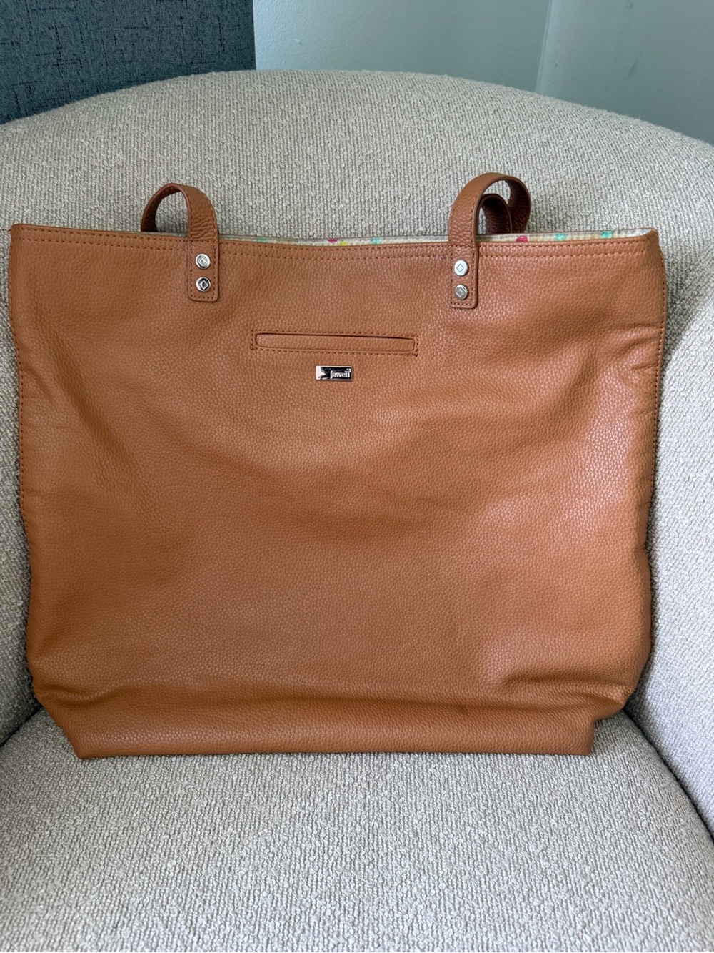 thirty-one Cognac Pebble Leather Shoulder Tote